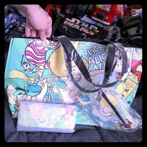 Loungefly Alice in Wonderland tote and wallet set